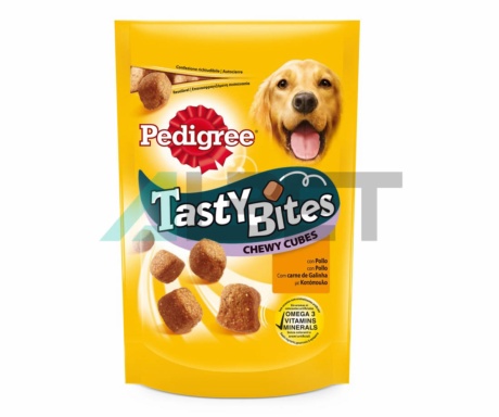 Tasty Bites Minis Pollo Pato, Snacks en mossets per gossos, marca Pedigree