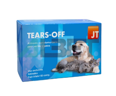 Tears-off, comprimidos para el cuidado ocular en gatos y perros, laboratorio JTPharma