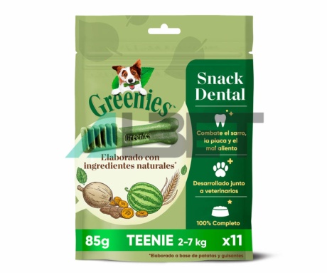 Snacks dentales para perros pequeños, marca Greenies
