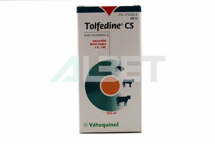 Tolfedine Bovino y Porcino 250ml antiinflamatorio y analgésico inyectable