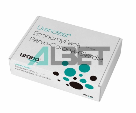 Uranotest Economy Pack Parvo-Corona-Giardia 15 tests, laboratorio Urano