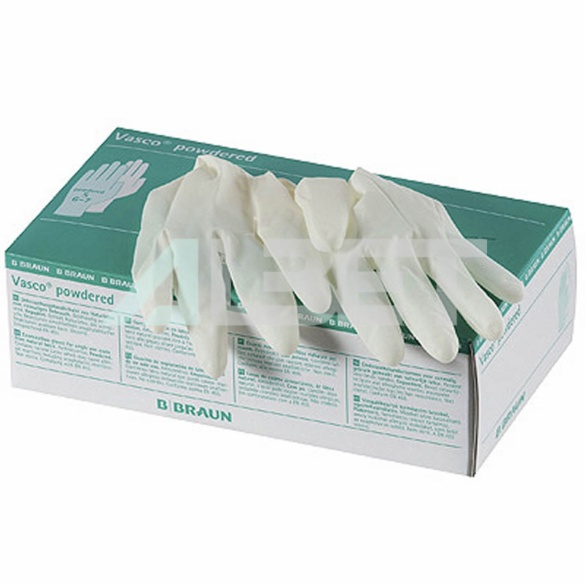 guantes de látex Powdered con polvo y no estériles, de la marca Braun