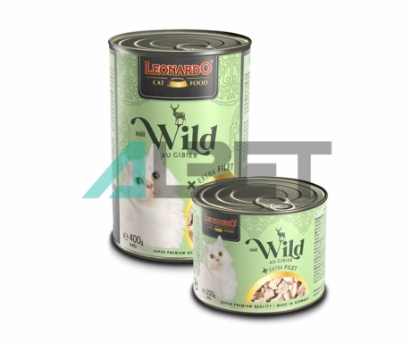 Cérvol Extra Filet, aliment humit en llauna per gats, marca Leonardo