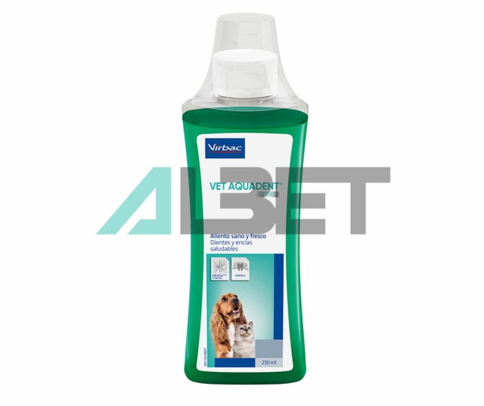 Vetaquadent solución dentírífica para mascotas, laboratorio Virbac