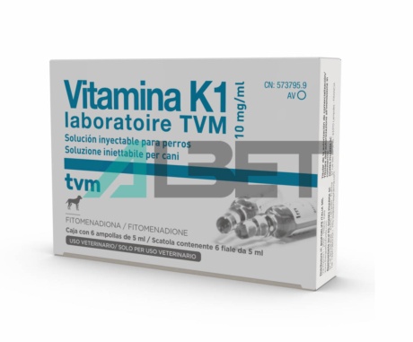 Vitamina K1 inyectable, tratamiento intoxicación matarratas perros