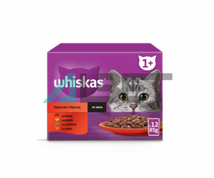 Whiskas Core Selecccion Carnes Salsa, alimento húmedo para gatos