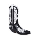 Compra en Noel Western Boots estas botas Sendra Western para mujer en cuero negro con decoraciones en forma de águila en blanco modelo 6990 horma Cuervo con envíos gratis a península clave 61394 - __[GALLERYITEM]__