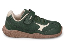 Zapatillas niño Chetto Baby Free barefoot modelo Mesh verde con suela marron deportivas para peques calzado respetuoso de la marca Chetto ligeras comodas y muy flexibles con cierre de tira adherente y elasticos by Chetto designed in Spain