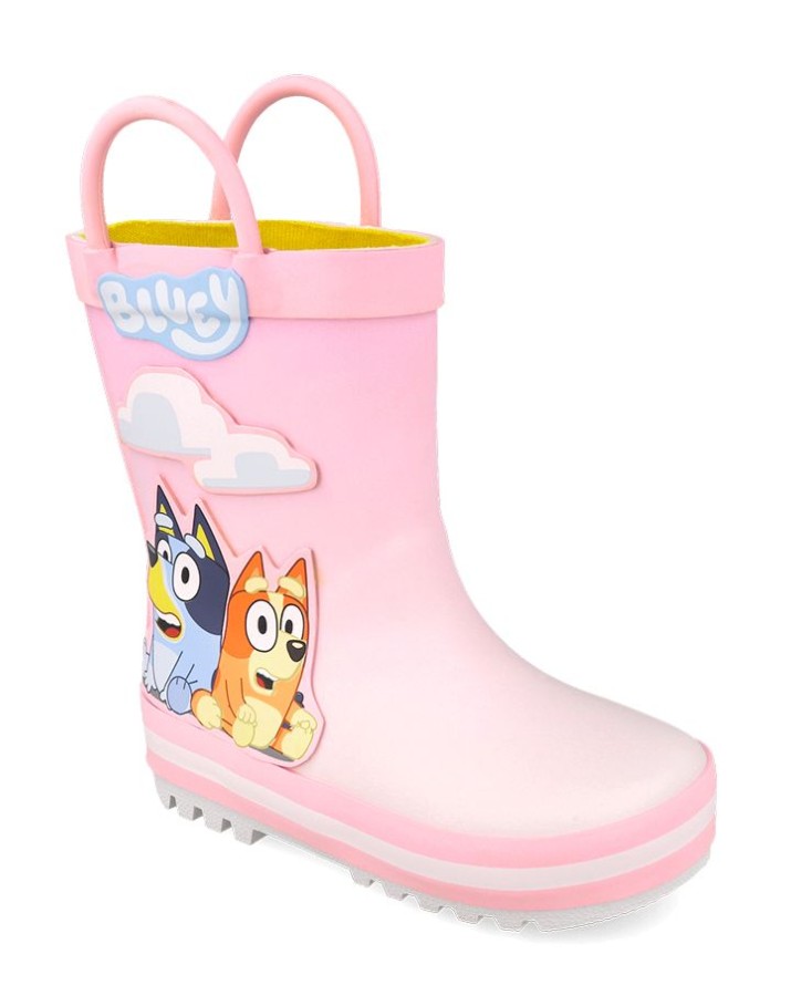 Botas de agua niña de Garvalin de la franquicia de Bluey y Bingo color rosa degradado con los personajes Bluey y Bingo no se las querran quitar con suela antideslizante botas de agua muy comodas y flexibles katiuskas Garvalin para días de lluvia
