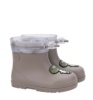 Botas de agua niño respetuosas Igor modelo Mendi dino color marron taupe con dinosaurio verde caña baja con cuello ajustable katiuskas muy comodas y flexibles calzado respetuoso fabricado en España - Ítem2