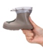 Botas de agua niño respetuosas Igor modelo Mendi dino color marron taupe con dinosaurio verde caña baja con cuello ajustable katiuskas muy comodas y flexibles calzado respetuoso fabricado en España - Ítem1
