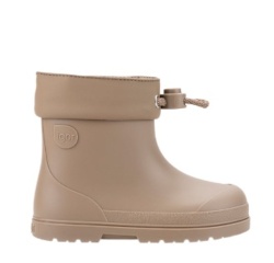 Botas de agua respetuosas Igor modelo Mendi color elmwood caña baja con cuello ajustable katiuskas muy comodas y flexibles calzado respetuoso barefoot fabricado en España