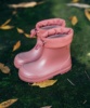 Botas de agua respetuosas Igor modelo Mendi color rose rosa caña baja con cuello ajustable katiuskas muy comodas y flexibles calzado respetuoso barefoot fabricado en España - Ítem4