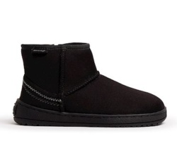 Botas niña Mustang free barefoot tipo australiana color negro de caña baja forradas de borregito botines con cierre de cremallera lateral australianas barefoot de Mustang con certificado vegano muy comodas ligeras y flexibles calzado respetuoso