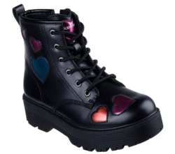 BOTAS SKECHERS METALLIC HEART BLACK CORA