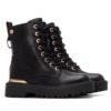 Botas niña Xti color negro con adornos oro espejo con certificado vegano con cierre de cremallera lateral y cordones suela de goma antideslizante tecnologia comfort tech y memory foam pro de Xti the urban brand muy comodas y trending - Ítem1