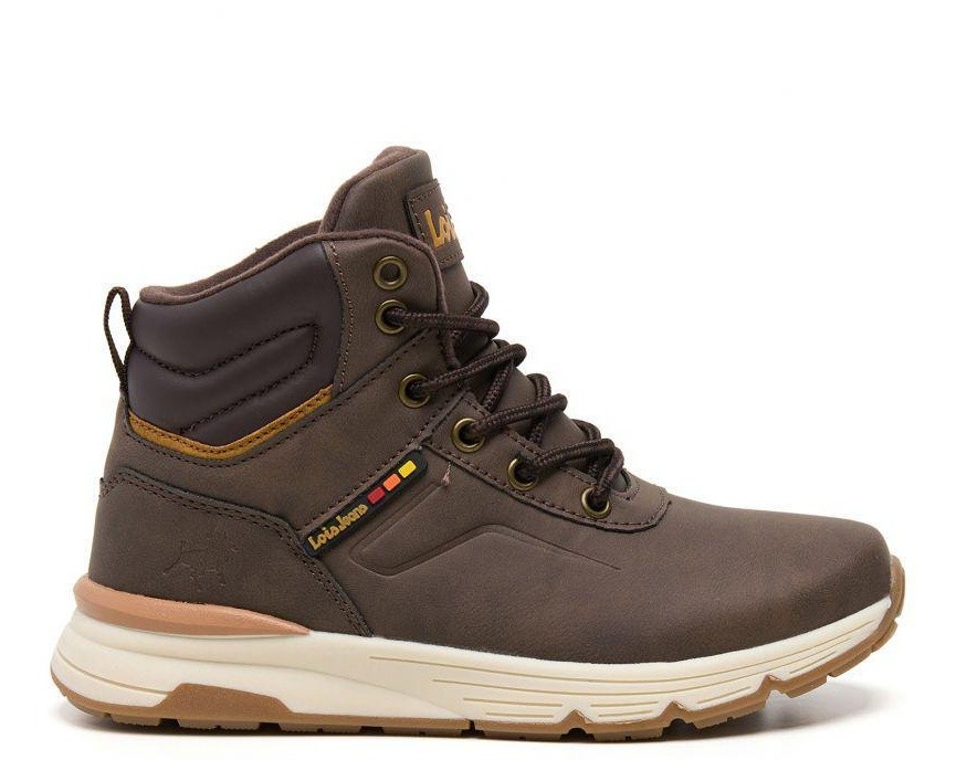 Botas niño Lois color marron oscuro botas treking montaña de la marca Lois con cierre de cordones zapatillas tipo bota urban para combinar con cualquier look muy comodas y con sistema shock absortion de Lois
