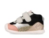 Botin niña Biomecanics urban casual color negro rosa gris plata y leopardo de piel serraje botines respetuosos con el crecimiento natural del pie para gateo y primeros pasos con cierre de doble tira adherente by Biomecanics y avalados por el IBV - Ítem4
