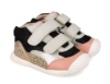 Botin niña Biomecanics urban casual color negro rosa gris plata y leopardo de piel serraje botines respetuosos con el crecimiento natural del pie para gateo y primeros pasos con cierre de doble tira adherente by Biomecanics y avalados por el IBV - Ítem1
