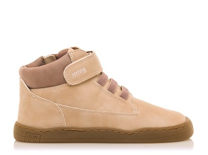 Botin niña Mustang barefoot color nude con cierre de tira