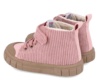 Botin niña barefoot Garvalin puntera reforzada cierre adherente y elastico calzado respetuoso de color rosa con exterior de pana y forro interior de pelo sintetico made in Spain - Ítem1
