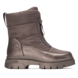 Botin niña y mujer de la marca Xti en textil color bronce con cierre de cremallera delantera forro aterciopelado interior que la hace muy calida botas Xti the urban brand con certificado vegano muy comodas con tecnologia Comfort Tech y Memory Foam