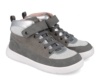 Botines niña Biomecanics barefoot de piel serraje grigio color gris con brillos preciosas botitas de Biomecanics calzado respetuoso con cierre de tira adherente y elasticos zapato casual muy comodos - Ítem1
