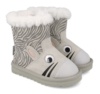 Botines niña Garvalin zebra color gris y puntera reforzada cierre de cremallera lateral para una facil colocacion incoproran membrana GRVtex water resistant y forro interior de pelo sintetico muy comodas - Ítem1