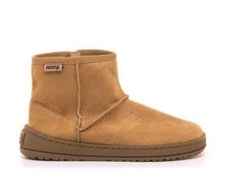 Botines niña Mustang free barefoot color nuez tan botitas respetuosas de Mustang con cierre de cremallera lateral botitas unisex muy comodas flexibles y ligeras con certificado vegano