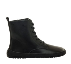 Botines niña Mustang free barefoot modelo Polly Black color negro bota de caña baja de calzado respetuoso muy comodas y flexibles con cierre de cremallera lateral y cordones con certificado vegano muy comodas y ligeras para cualquier look