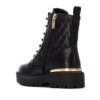 Botines niña Xti color negro con adornos oro espejo y lateral acolchado con certificado vegano con cierre de cremallera lateral y cordones y otra cremallera de adorno tecnologia comfort tech y memory foam pro de Xti the urban brand muy comodas - Ítem1
