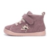 Botines niña Zapy barefoot modelo Pisa color vino face fabricadas en piel serraje con estrella en el lateral botitas gama Zapyflex de calzado respetuoso natural steps con cierre de tira adherente y elasticos muy comodas y flexibles made in Spain - Ítem1