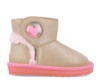 Botines niña de la marca Agatha Ruiz de la Prada color beige laminado rosa con corazon tipo australiana de caña baja forrada de pelo multicolor en su interior australianas Agatha muy comodas y calentitas - Ítem4