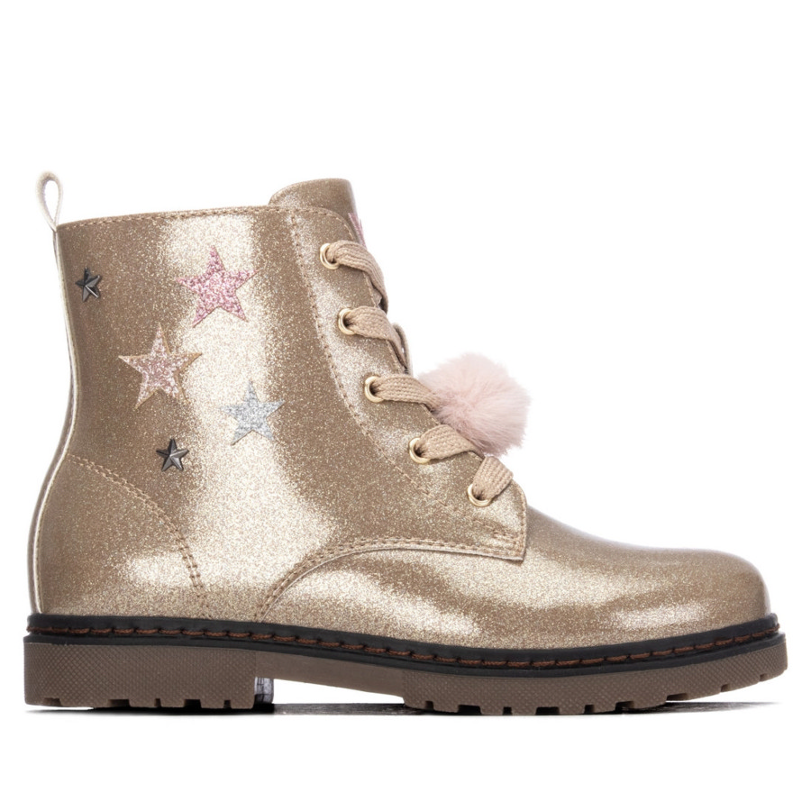 BOTINES XTI CHAROL NUDE ESTRELLAS PONPON
