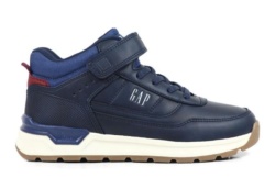 Botines niño GAP modelo Jack sneakers tipo bota muy comodos de la marca de tendencia GAP color azul navy y rojo con cierre de tira adherente y elasticos GAP Modern American Optimism muy trending y combinables by GAP