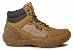 Botines niño Lois barefoot color melocoton con cierre de cremallera lateral y cordones para una facil colocacion de Lois Jeans since 1962 con sistema Baresteps horma barefoot zero drop flexibilidad total y materiales eco friendly muy comodos by Lois
