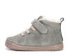 Botines niño Zapy barefoot modelo Siena color aqua fabricadas en piel serraje con borreguito en el borde botitas gama Zapyflex de calzado respetuoso natural steps con cierre de tira adherente y elasticos muy comodas y flexibles made in Spain - Ítem1
