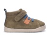Botines niño Zapy barefoot modelo Lucca color verde musgo naranja y azul jeans botitas Zapyflex de calzado respetuoso natural steps con cierre de tira adherente y elasticos muy comodas y flexibles made in Spain by Zapy - Ítem2