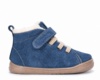 Botines niño Zapy barefoot modelo Siena color azul jeans fabricadas en piel serraje con borreguito en el borde botitas gama Zapyflex de calzado respetuoso natural steps con cierre de tira adherente y elasticos muy comodas y flexibles made in Spain - Ítem2