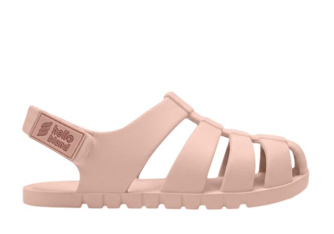 Cangrejeras niña barefoot de la marca Hello Bland modelo Simba color rosa las sandalias respetuosas de Hello Bland mas buscadas made in Spain para playa o piscina con cierre de tira adherente ideales este verano muy trending