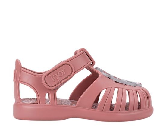 Cangrejeras niña de la marca Igor modelo Tobby Zebra color rosa sandalias Igor con cierre de tira adherente made in Spain muy comodas para playa y piscina muy divertidas e ideales para este verano