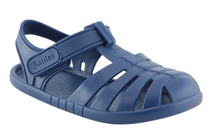 Cangrejeras niño Batilas modelo barefoot color azul navy las sandalias respetuosas de Batilas ideales para playa o piscina con cierre de tira adherente para un perfecto ajuste muy comodas y flexibles ideales para este verano