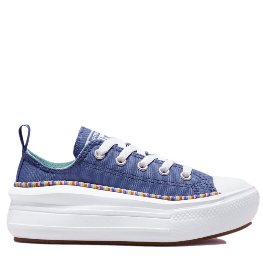 Converse All star zapatillas con plataforma de lona azul indigo y blanco  272854C | Mysweetstep