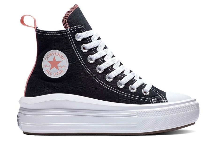 Converse plataforma bota lona negro y rosa Chuck Taylor All Star | Mysweetstep