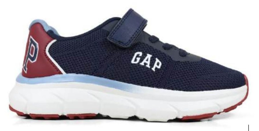 Zapatillas niño GAP modelo Belmont sneakers de la marca de tendencia GAP color azul navy y rojo con cierre de tira adherente y elasticos GAP Modern American Optimism muy trending y combinables