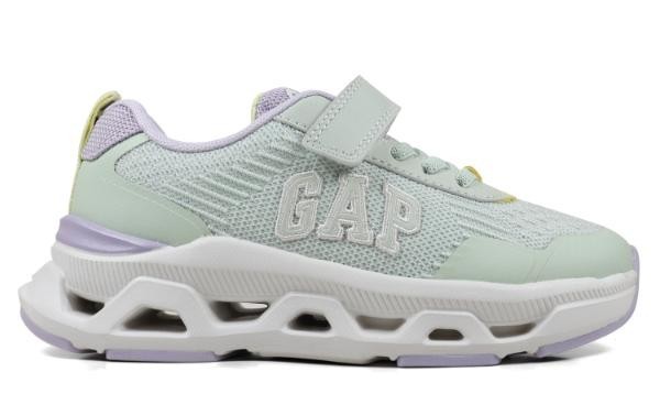 Zapatillas niña GAP modelo Sacramento sneakers de la marca de tendencia GAP color verde malva y amarillo con cierre de tira adherente y elasticos GAP Modern American Optimism muy trending y combinables