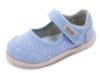 Merceditas niña Zapy barefoot modelo Laurel color azul denim bailarinas de la marca Zapyflex unisex calzado respetuoso con plantilla extraible y cierre de tira adherente fabricadas en España muy cómodas - Ítem1