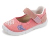 Merceditas niña Zapy color coral con bordado de flores bailarinas de la marca Zapy con plantilla de piel extraible y cierre de velcro fabricadas en España muy cómodas - Ítem2