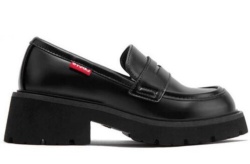 Mocasines Levis Lucy negro con plataforma zapatos escolares Levis con tacon y suela alta - Ítem