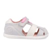 Sandalias niña Biomecanics barefoot color blanc0 plata brillo cangrejeras Biomecanics con cierre de tira adherente y puntera reforzada calzado respetuoso de Biomecanics muy comodo y flexible avalado por el IBV muy trending - Ítem2